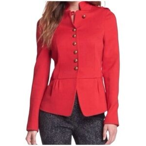 Vince Camuto Red Peplum Military Blazer | Size:6